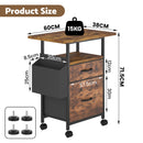 Advwin Mobile File Cabinet with 2 Drawers & Side Bag