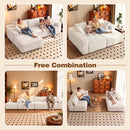 Advwin 278cm L Shape Modular Sectional Sofa Corduroy