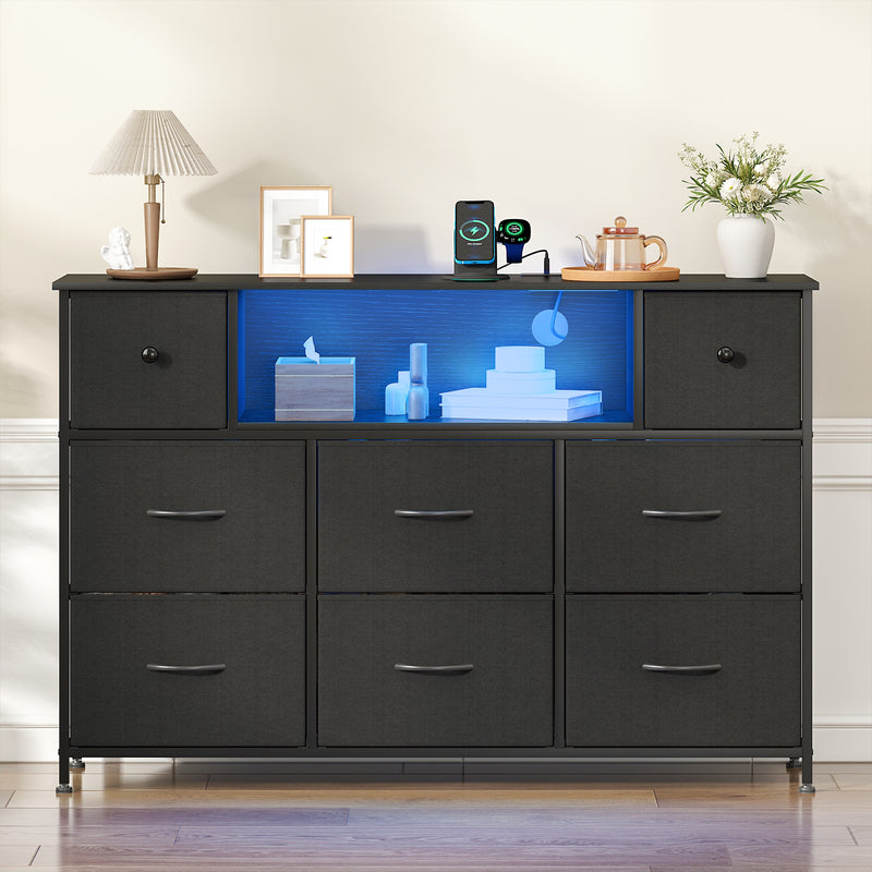 Advwin 8 Storage Drawers with LED & Charging Station