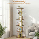 Advwin 5 Tier Rotating Bookshelf Round Corner Organizer