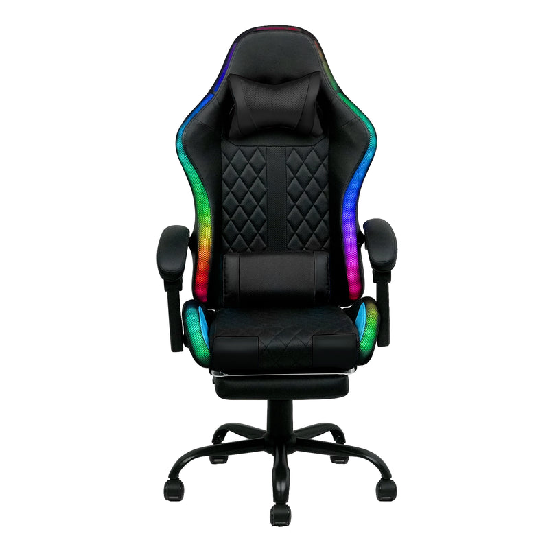 Advwin Gaming Chair 12 RGB LED Massage Chair Black