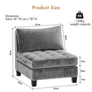 Advwin Modern Armless Chenille Lounge Sofa Chair Grey
