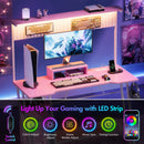 Advwin 120cm LED Gaming Desk w/ Movable Monitor Stand