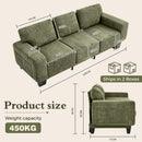 Advwin 3 Seater Sofa with Removable Backrest 225cm