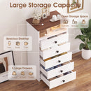 Advwin Dresser Chest of 5 Drawers with Mirror & LED Lights