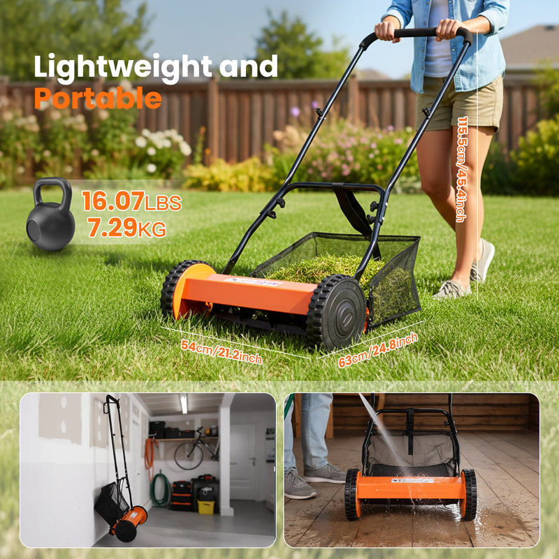 Advwin Hand Push Lawn Mower Manual Reel Mowing Machine