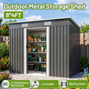 Advwin 8 x 4 FT Galvanised Steel Garden Shed