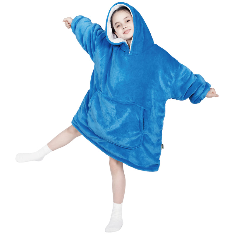 Advwin Oversized Sherpa Wearable Blanket Hoodie Kids