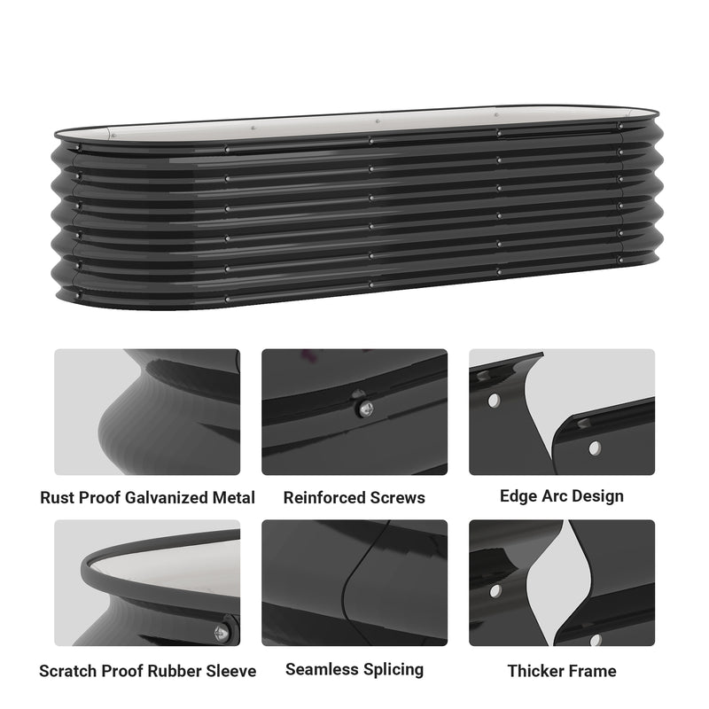 Advwin Raised Garden Bed Galvanised Steel Planter