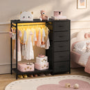 Advwin Fabric Chest of Drawers with Hanging Rack