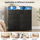 Advwin Chest of 9 Drawers Storage Cabinet with Open Shelf