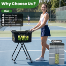 Advwin Foldable Tennis Pickleball Cart w/ Removable Ball Bag