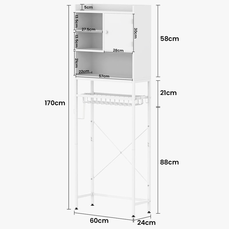 Advwin Over The Toilet Bathroom Storage Cabinet White