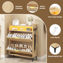 Advwin LED Shoe Storage Cabinet w/ Flip Drawers