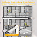 Advwin 3-Tier Bird Cage with Rolling Stand 133×52×197cm