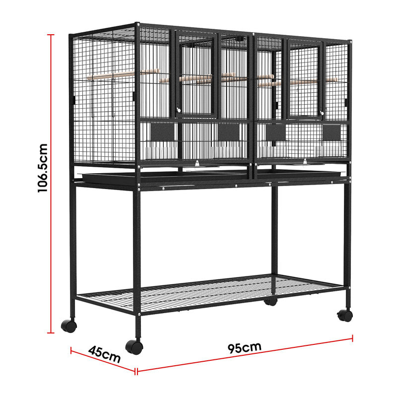 Advwin Bird Cage 2in1 Large Cage Wheel w/Brake