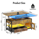 Advwin 4-in-1 LED Lift Top Coffee Table