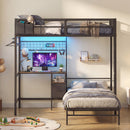 Advwin L-Shaped Bunk Bed w/ Desk Charging Station (Pre-Order)