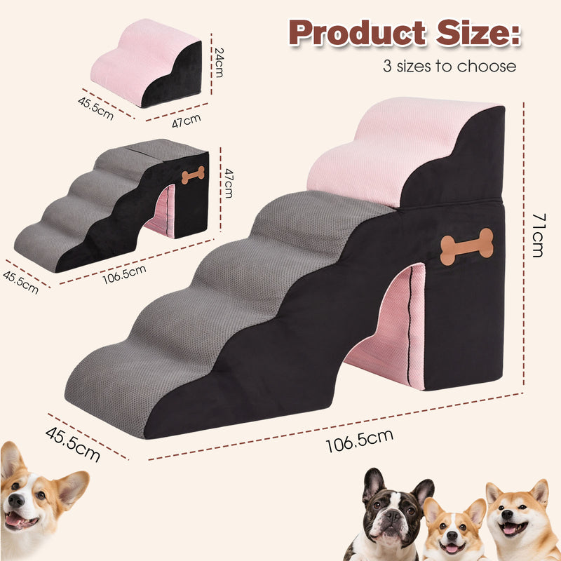 Advwin 2 in 1 High Pet Stairs with Tunnel 6 Steps