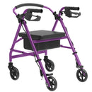 Advwin 4 Wheels Rollator Walker with Dual Brake System