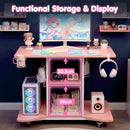 Advwin 80cm LED Gaming Desk w/ Power Outlets