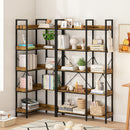 Advwin 5-Tier Corner Bookshelf Convertible L Shaped Bookcase (Pre-Order)