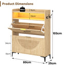 Advwin LED Shoe Storage Cabinet w/ Flip Drawers