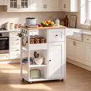 Advwin Kitchen Island Cart on Wheels with Cabinet