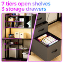 Advwin L Shaped Gaming Desk with LED Lights 148cm