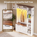 Advwin All-in-One Coat Rack with Flip Shoe Cabinet