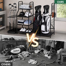 Advwin Foldable Golf Bag Storage Rack for 2 Bags