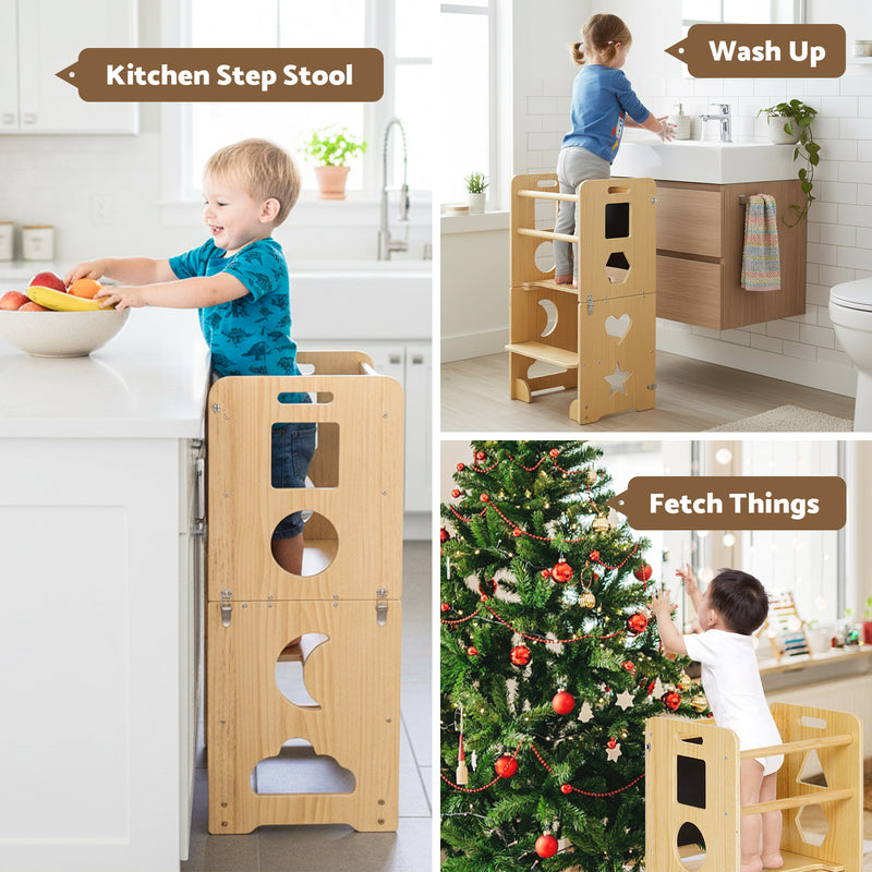 Advwin 3-in-1 Toddler Kitchen Step Stool Foldable