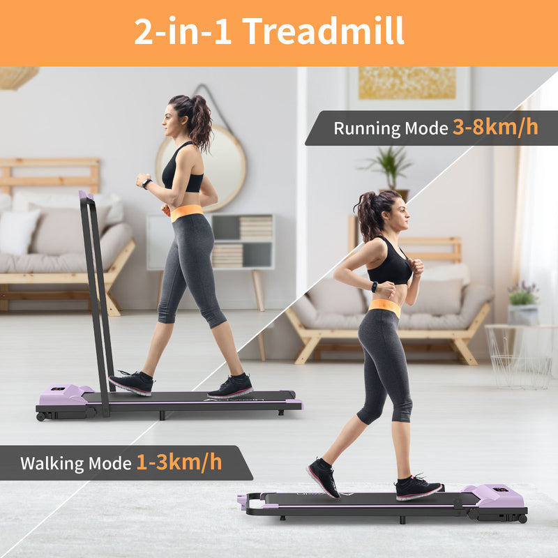 Advwin Walking Pad Treadmill Fitness Foldable Purple