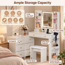Advwin LED Extendable Dressing Table with 8 Drawers