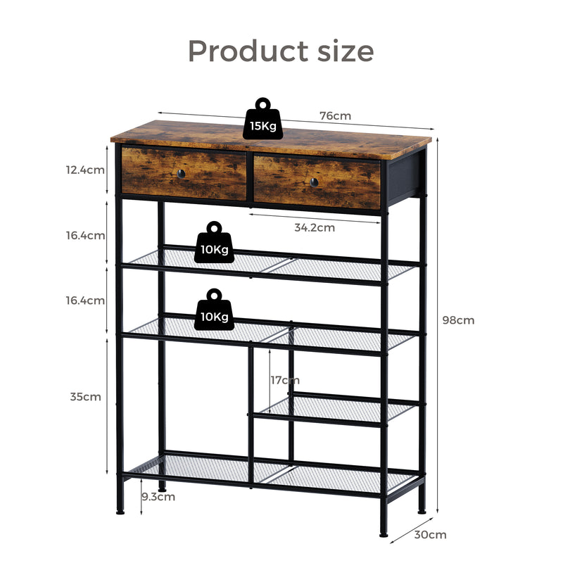 Advwin Shoe Rack Shoe Storage Organizer with 2 Drawers