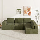Advwin 340cm 4 Seater Sofa Convertible L Shaped Sofa Green (Pre-Order)