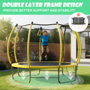 Advwin 10FT Recreational Trampoline Outdoor for Kid Yellow