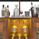 Advwin Sideboard Buffet Cabinet with LED Lights