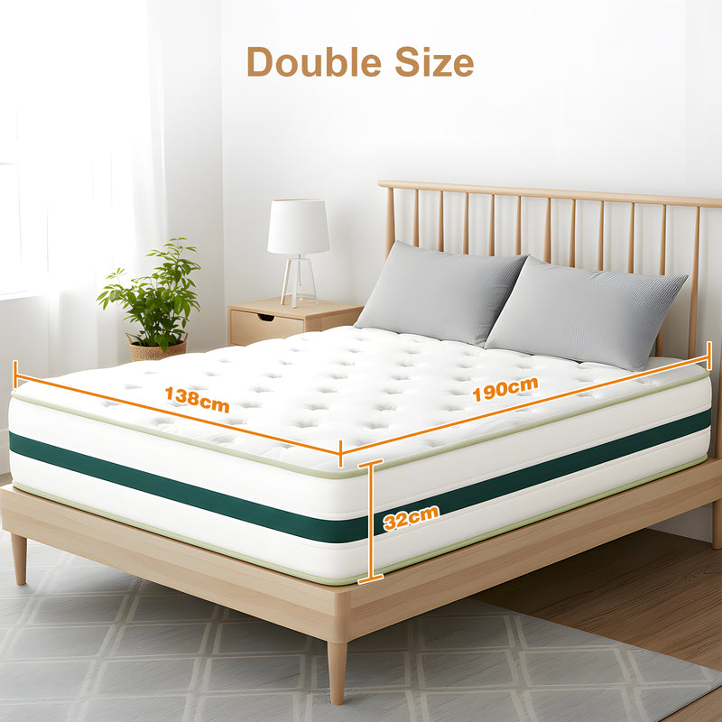 Advwin 32cm Double Mattress Pocket Spring Medium Firm