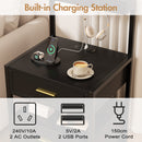 Advwin black bedside table with LED lights