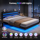 Advwin Double Floating Bed Frame w/ Charging Station