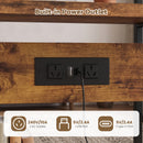 Advwin 5-Tier End Table w/ Charging Station & LED Lights