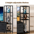 Advwin 185cm TV Stand with Bookshelf & LED Lights