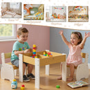Advwin 3pcs Kids Table and Chairs Set with Storage