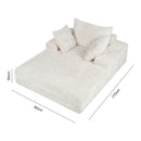 Advwin 132cm Corduroy Chaise Lounge Chair with Cushion