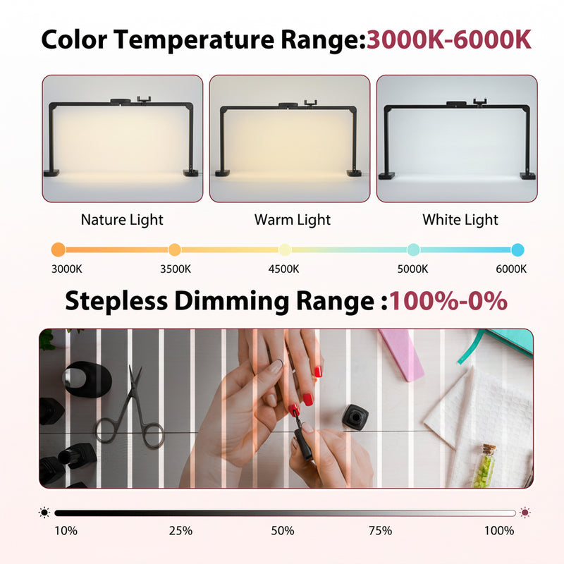 Advwin Foldable Nail Tech Lamp for Desk Black