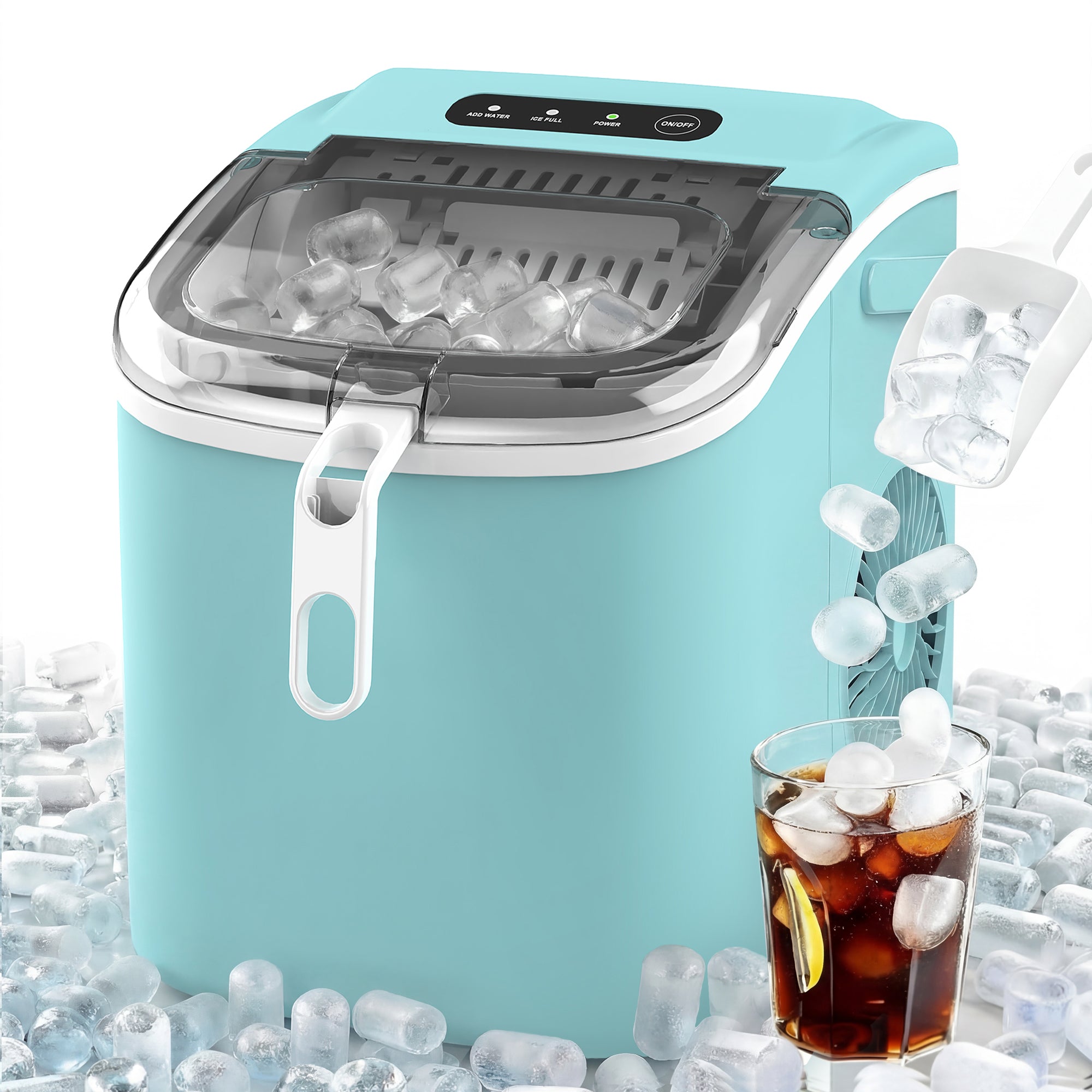 Advwin 12KG Self-Cleaning Ice Makers with Handle Portable Ice Maker