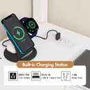 Advwin LED Loft Bed Frame w/ L-Shaped Desk & Charging Station