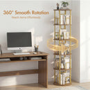 Advwin 5 Tier Rotating Bookshelf Round Corner Organizer