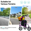 Advwin Rollator Walker 3 Wheel with Basket and Tray